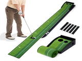 Indoor Golf Putting Mat with Ball Return Track 2 Hole Sizes Distance Markings 3 Balls Included 19429205