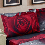 ZUN 3D Sheet set 4 Pieces Rose Love Romantic Moment Print Sheet Set with Microfiber Fabric and Filling 47040577