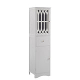 Tall Bathroom Cabinet, Freestanding Storage Cabinet with Drawer and Doors, MDF Board, Acrylic Door, WF289427AAK