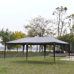 ZUN 10'x20' Outdoor Party Tent with 6 Removable Sidewalls, Waterproof Canopy Patio Wedding Gazebo, Black 67497602