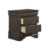 Classic Louis Philippe Style Stained Gray Finish 1pc Nightstand of 2x Drawers Traditional Design B01153386