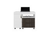 Extendable Desk, 2 Drawers, 4 Shelves, 4 Wheels B097P296841