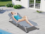 3-in-1 Heavy Duty Tanning Chair with Face Hole Adjustable 5-Position Folding Chaise Lounge Chairs 91743995