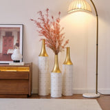Floor Metal Vases Decorated White Metal Set of 3 gorgeous home decoration large glazed metal W2796P237521