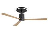 52 Inch Modern Flush Mount Ceiling Fan with led light and Remote Control, 3 ABS Blades Noiseless W934P208511