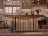 U_Style 3-in-1 Sideboard Table, Counter Height Table & Bar Table with Wine Storage,Modern Top Wine N711P427063R