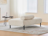 49.6" Wide Upholstered Mini Loveseat with Metal Legs, 2-Seater Small Sofa End of Bed Bench Window W3118P307506