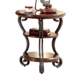 Traditional Style Brown Cherry 1pc SIDE TABLE Open Bottom Shelf Ornate Design Living Room Furniture B011P203062