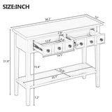 TREXM Rustic Console Table with Open Shelf, Rubber Wood Legs, Ideal for Entryways, Living Rooms, and N715P205077C