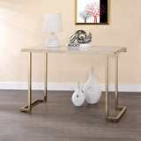 White and Champagne Sled Base Sofa Table B062P181382