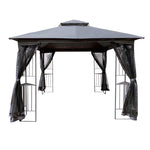 ZUN 10x10 Outdoor Patio Gazebo Canopy Tent With Ventilated Double Roof And Mosquito net 98489857