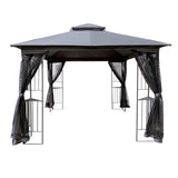 10x10 Outdoor Patio Gazebo Canopy Tent With Ventilated Double Roof And Mosquito net W41940785