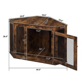 ZUN HOBBYZOO Furniture Corner Dog Crate, Lockable Doors, Dog Kennel with Wood and Mesh, Dog Crate for 49043869