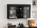 3 Door Arched Wall Mounted Glass Cabinets for Kitchen, Living Room and Bathroom W757P221501