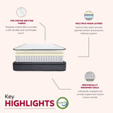 ZUN 14 in. Hybrid Plush King Size Foam Mattress, Soft Polyester Knit Cover, Multi-Layer Foam Mattress, B011P203027