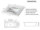 31 Inch Marble Vanity Top, Bathroom Vanity Top with Undermount Rectangular Middle Sink and 4" Height 52810075