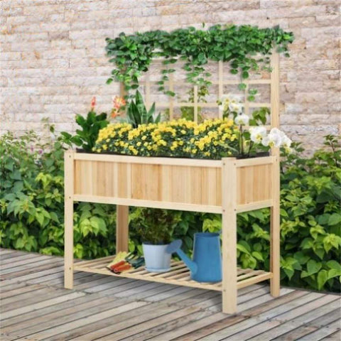 ZUN Wooden Planter、Flower shelf,Wood Planter Box,Wooden Garden Box 24015796