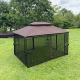 ZUN 13x10 Outdoor Patio Gazebo Canopy Tent With Ventilated Double Roof And Mosquito net 66182433