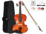 GV100 3/4 Natural color Acoustic Violin Case Bow Rosin Strings Shoulder RestNatural color 68029485