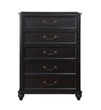 ZUN Charcoal Brown Finish Traditional Bedroom Furniture 1pc Chest of 5 Drawers Antique Handles Classic B011P225161