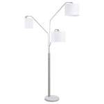 ZUN White and Stain Nickel Trio Drum Shade Floor Lamp B062P153738