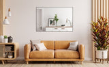 48"x32" Oversized Modern Rectangle Bathroom Mirror with Balck Frame Decorative Large Wall Mirrors W708P146108