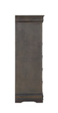 Dark Grey 5-Drawer Chest with Metal Handles B062P209040