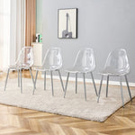 ZUN Modern simple transparent dining chair plastic chair armless crystal chair Nordic creative makeup W1151111199