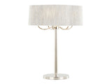 Lily 30" Contemporary Metal Table Lamp in Polished Nickel with Grey Linen Hardback Shade B202P224208