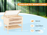 31.5 " Fir Wood Hamster Cage with Flip Mesh Roof, Multi-Level Activity Areas & Bottom Storage Shelf 23830864