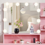 Pink Textured Particle Board with Melamine Coating Vanity Set with 1 Drawer, 1 Door, and 3 Shelf 48357904