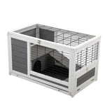 ZUN Luxury 2-Storey Pet House Box Wooden Cage Comfy Cabin for Small Animals, Grey White W2181P151912