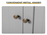 2-Drawer 2-Cabinet-Door Vertical-Grain MDF Painted Bathroom Cabinet 23.62*11.81*43.31in Grey 90972557