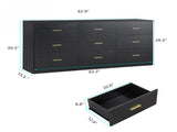 Modern Black 9-Drawer Dresser for Bedroom - Ample Storage Wide Chest of Drawers, Sturdy & Safe W1785P201148