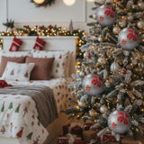 4PCS Set 4.7" Christmas Glass Ball Ornaments Holiday Hanging Treeations for Party Holiday 02050476