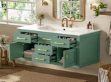 36'' Wall Mounted Bathroom French Style Bathroom Vanity with Glossy White Sink, Bathroom N710P481823F