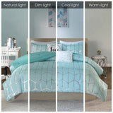 King/Cal King Metallic Printed Comforter Set B03595836