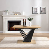 61.81 inch Extendable Dining Table, Modern Geometric Rectangular Table with Sturdy Metal W2317P251956