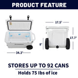 75Qt New Khaki Color Insulated Box With Wheels T2602P171133
