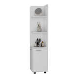 Sunriver Corner Shelf with Cabinet, 3-Tier Shelf, Metal Handles B128P148813
