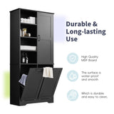 ZUN Bathroom Storage Cabinet with Doors and Drawers, Tilt-Out Laundry Hamper, Multiple Storage Space, N725P208543B