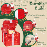 12in Motorized Pop-up Gift Box with Santa, Outdoor Christmas Decorations with Motor & 60 LED Lights, 64899974