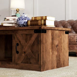 ZUN 48 inch Coffee Table, No Assembly Required, Aged Whiskey Finish B108131537