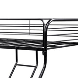 Heavy Duty Twin-Over-Full Metal Bunk Bed, Easy Assembly with Enhanced Upper-Level Guardrail, Black W840127266