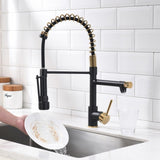 ZUN Commercial Kitchen Faucet with Pull Down Sprayer, Single Handle Single Lever Kitchen Sink Faucet W1932P149180