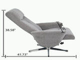 Swivel chenille Recliner with Ottoman Chair Modern Armchair Ergonomic Push Manual Reclining Footrest W1622P460966