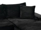 94.06 Inch Right Chaise L Shaped Boneless Cloud Sectional Sofa, Modular Corduroy Couch with Arm W1193P539072