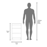 Bathbi 30" High 4-Tier Ladder Shelf Organizer for Bathroom, Side Table, Living room in Black B200P240251