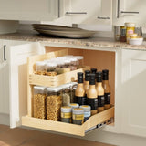Under Sink Organizers and Storage 19" W x 21" D, 2 Tier Pull Out Cabinet Organizer with Hard Close, T3210P277246