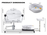 Pedicure Station Chair W/Footrest and Foot Basin, 360 Swivel Reclining Pedicure Chair w/Hydraulic 38698323